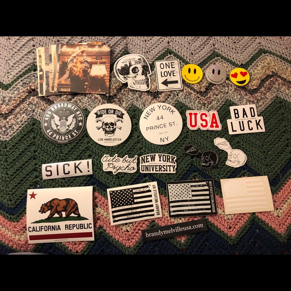 10 Postcards and 20 Stickers Brandy Melville